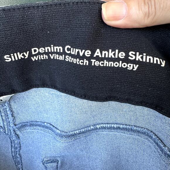 Laurie Felt AVC 3X Petite Silky Denim Curve Ankle Skinny Jeans- Indigo Stretchy - Picture 8 of 11